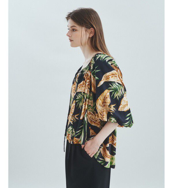 Grace Class「リーフプリントカフタントップ」|シャツ・ブラウス|