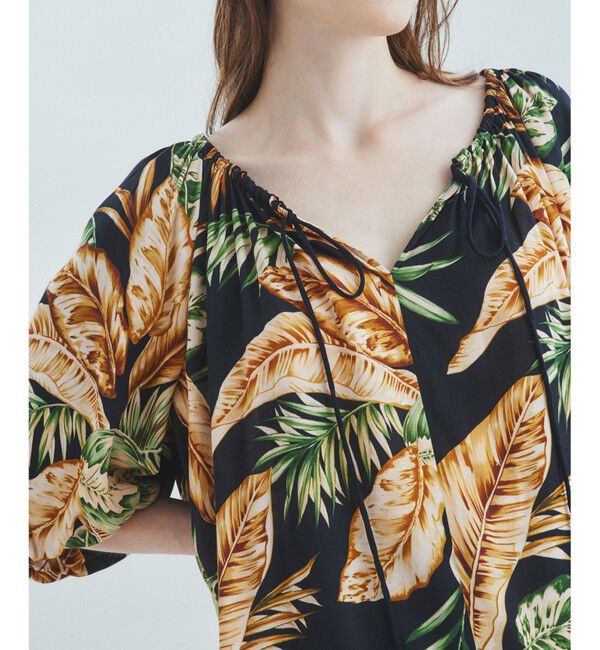 Grace Class「リーフプリントカフタントップ」|シャツ・ブラウス|