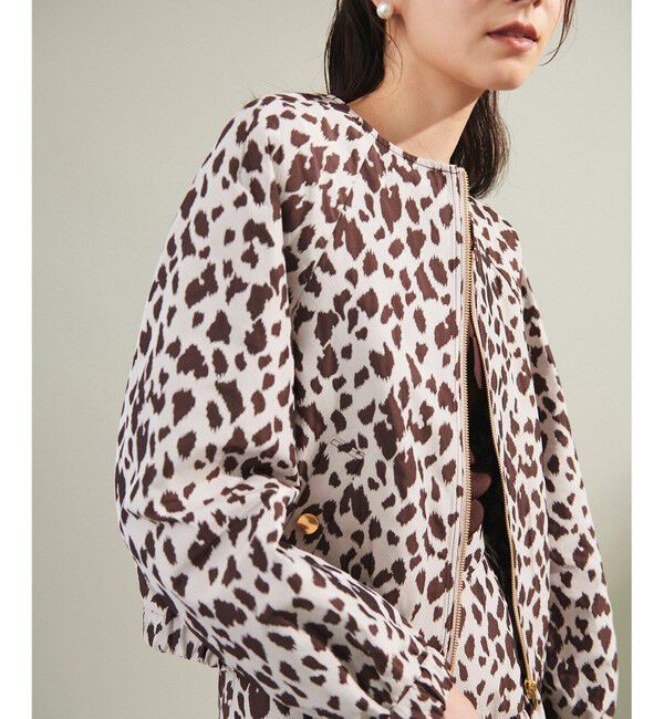 Grace Class「レオパードジャガードブルゾン」|ブルゾン・スタジャン|ブラウン