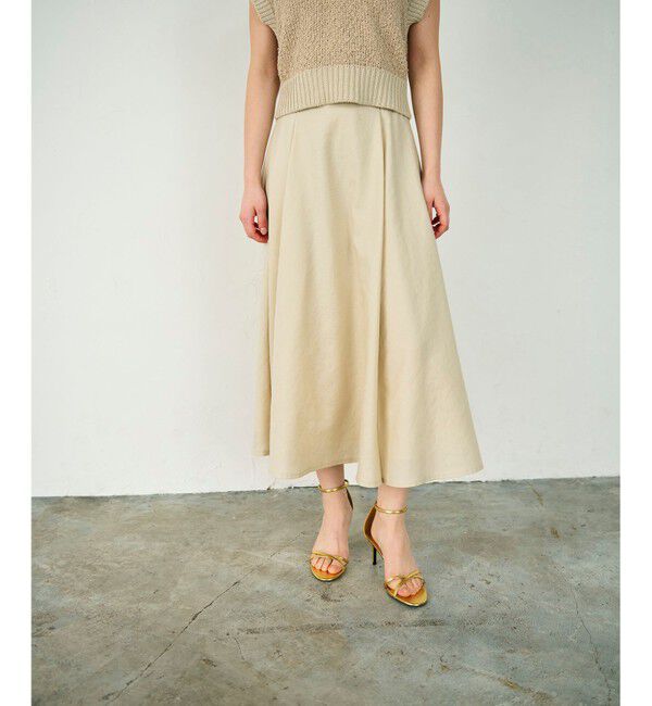 Diagram「リネンタッチタックフレアスカート」|スカート|ベージュ