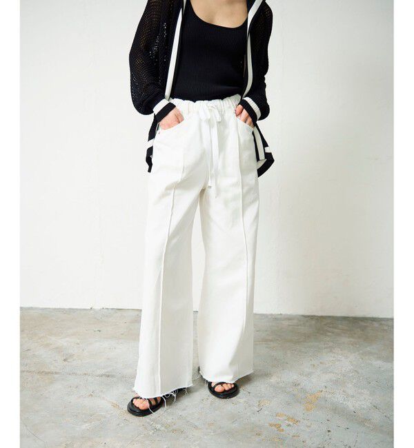 Grace Class「デニムワイドイージーパンツ」|その他|ホワイト