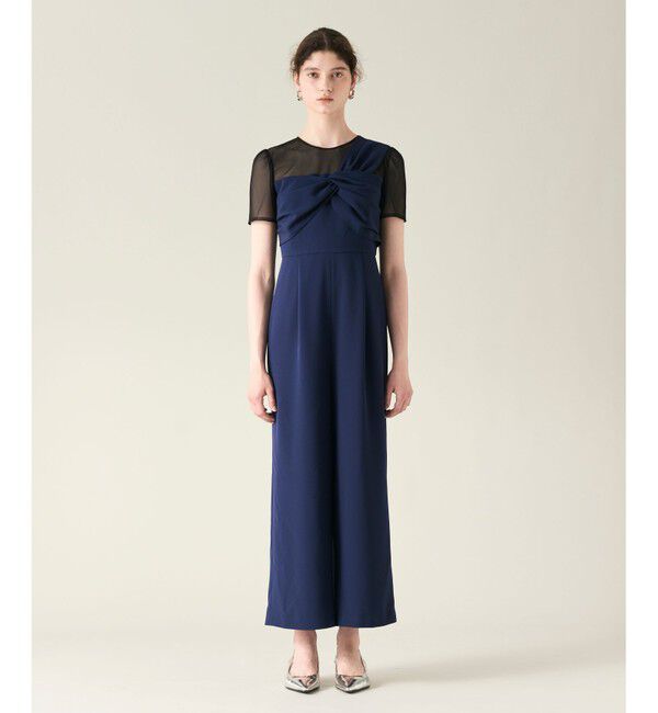 GRACE CONTINENTAL「ドレープリボンサロペット」|オールインワン|