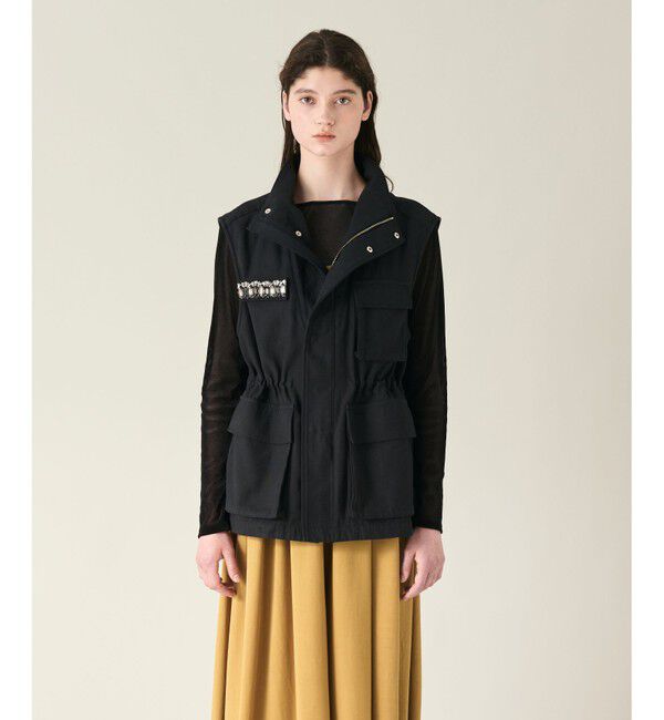 GRACE CONTINENTAL「ビジューアーミーベスト」|ベスト・ジレ|