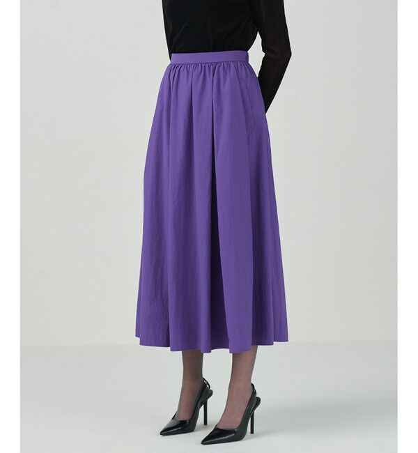 GRACE CONTINENTAL「タックギャザータフタスカート」|スカート|パープル