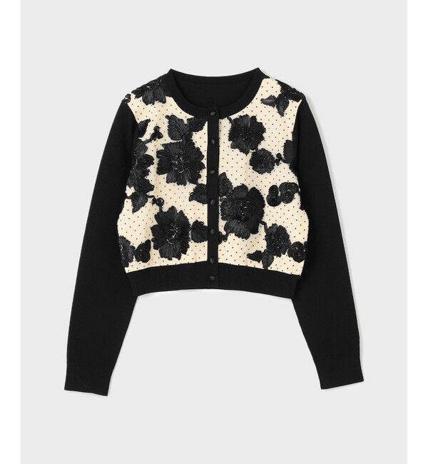 GRACE CONTINENTAL「サテンコードニットカーディガン」|カーディガン|