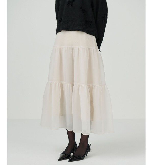 GRACE CONTINENTAL「オーガンティアードスカート」|スカート|