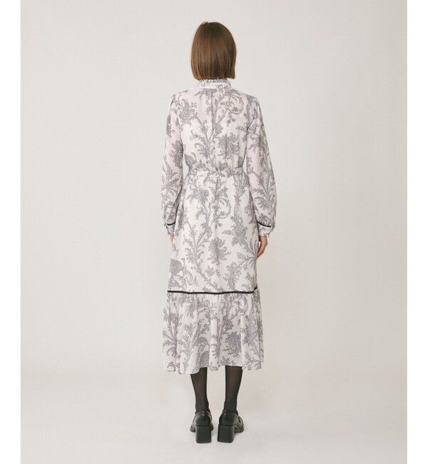 GRACE CONTINENTAL「サラサプリントリボン付ワンピース」|ワンピース|