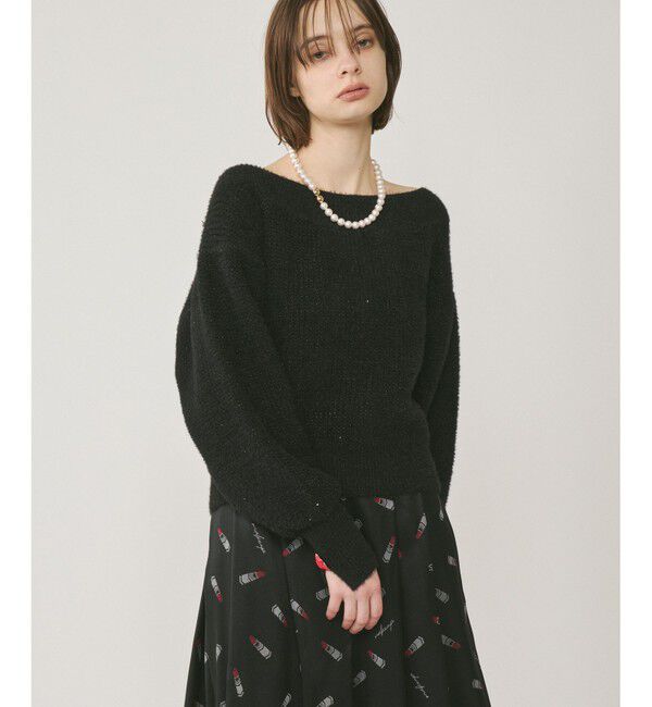 GRACE CONTINENTAL「ラメリップニットトップ」|ニット・セーター|ブラック