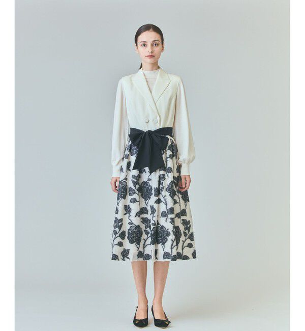 Grace Class「フラワージャガードテーラードレス」|ワンピース|