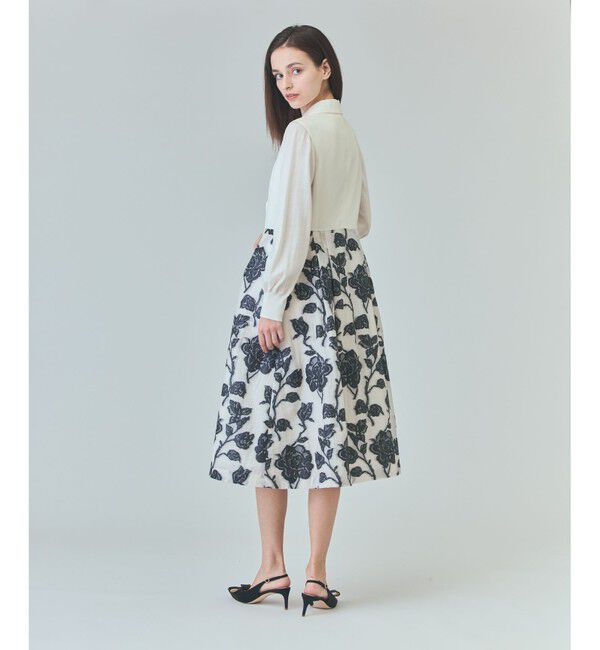 Grace Class「フラワージャガードテーラードレス」|ワンピース|