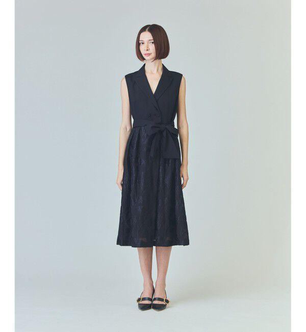 Grace Class「フラワージャガードテーラードレス」|ワンピース|