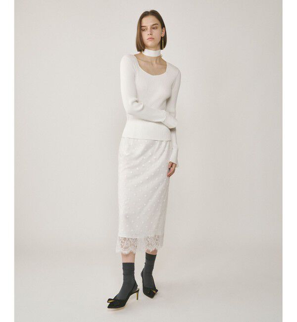  「ボウタイリブニットトップ」|ニット・セーター|