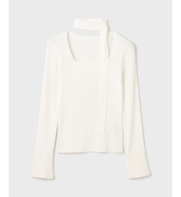  「ボウタイリブニットトップ」|ニット・セーター|