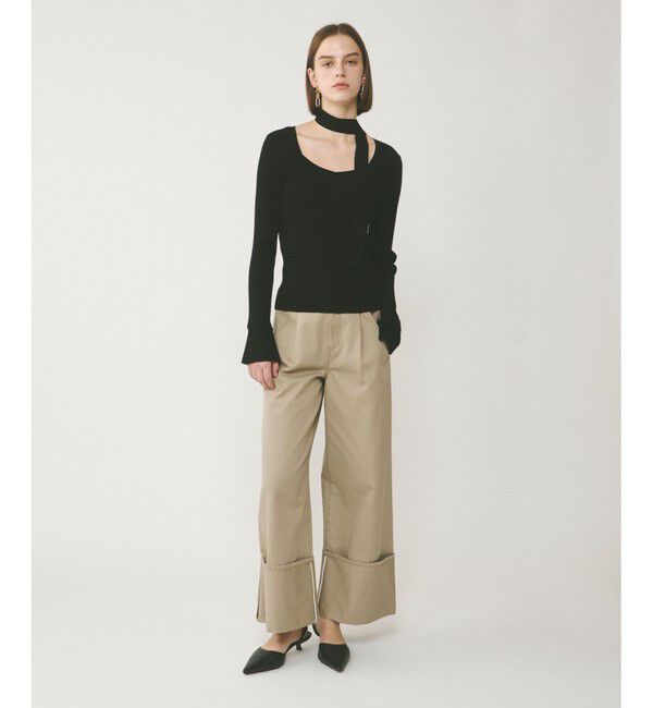  「ボウタイリブニットトップ」|ニット・セーター|