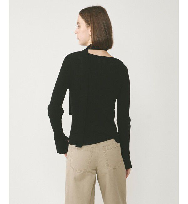  「ボウタイリブニットトップ」|ニット・セーター|