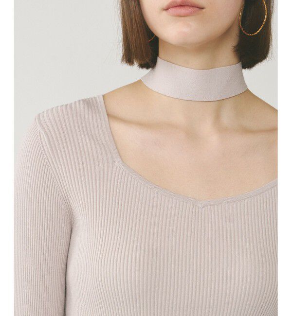  「ボウタイリブニットトップ」|ニット・セーター|