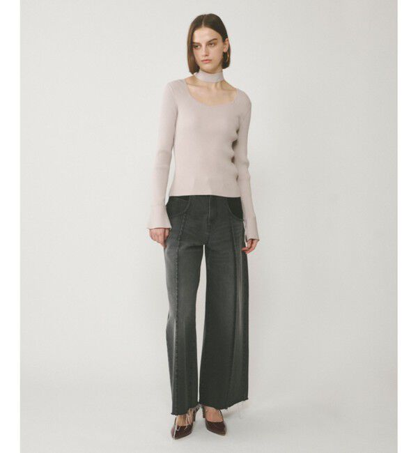  「ボウタイリブニットトップ」|ニット・セーター|