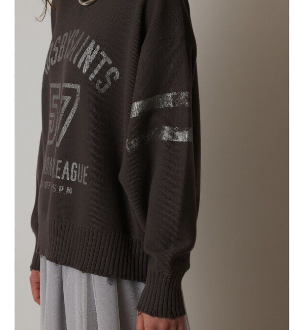  「ナンバリングニットトップ」|ニット・セーター|グレー