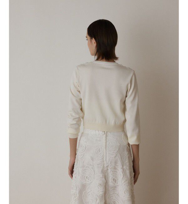 GRACE CONTINENTAL「ローズ刺繍ニットカーディガン」|ニット・セーター|