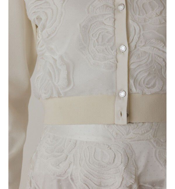 GRACE CONTINENTAL「ローズ刺繍ニットカーディガン」|ニット・セーター|