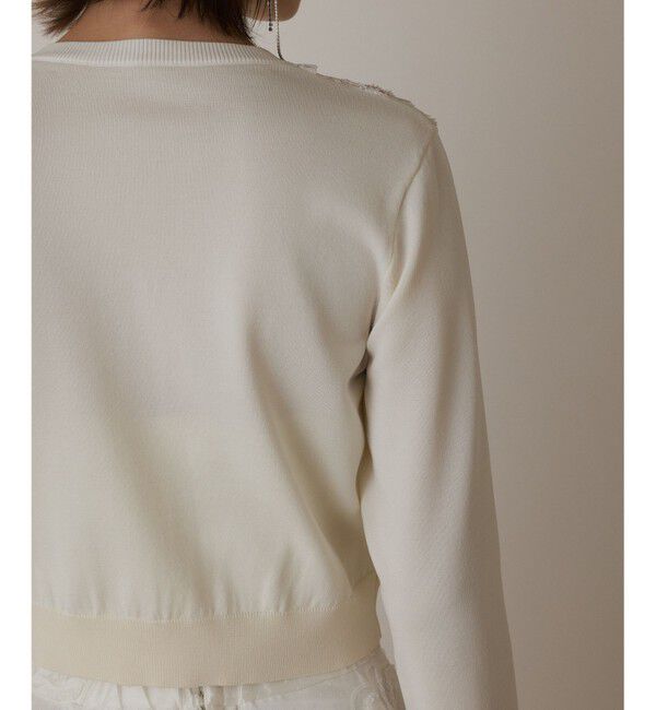 GRACE CONTINENTAL「ローズ刺繍ニットカーディガン」|ニット・セーター|