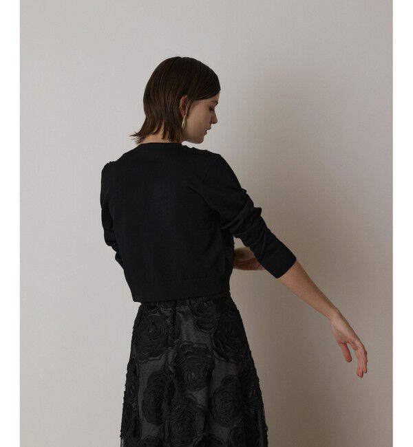 GRACE CONTINENTAL「ローズ刺繍ニットカーディガン」|ニット・セーター|