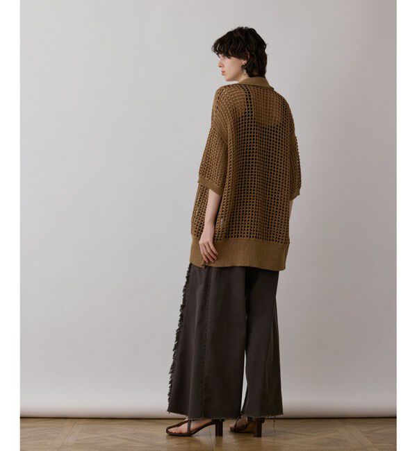 GRACE CONTINENTAL「メッシュスキッパーニットカーディガン」|カーディガン|