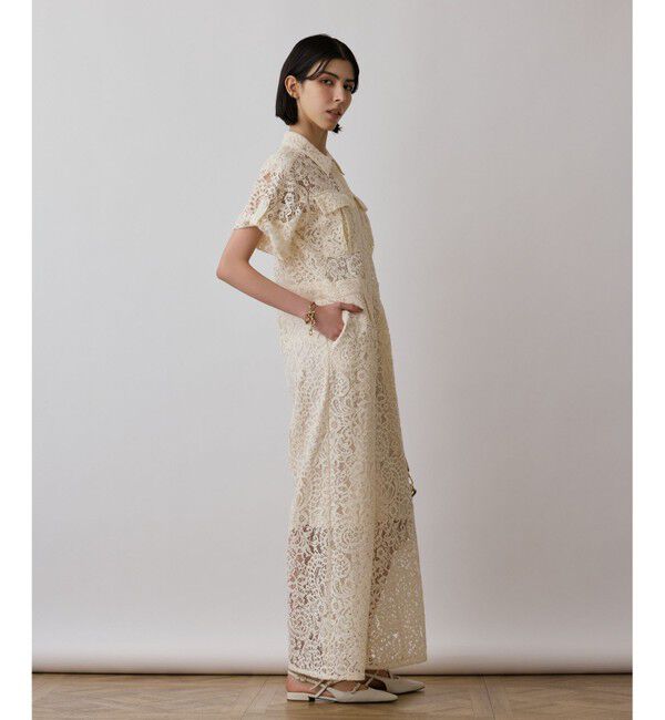 GRACE CONTINENTAL「コードレースジャンプスーツ」|オールインワン|