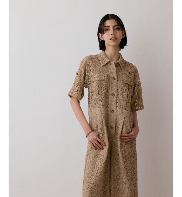 GRACE CONTINENTAL「コードレースジャンプスーツ」|オールインワン|