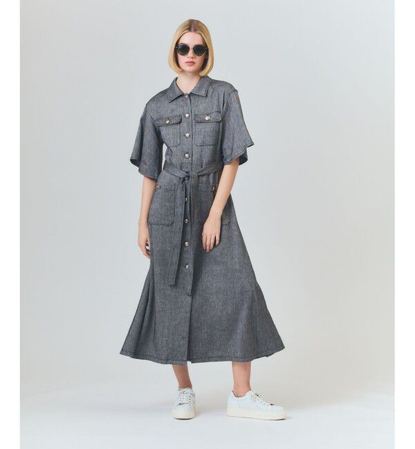 Grace Class「リネンデニムライクワンピース」|ワンピース|ブラック