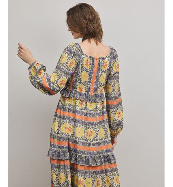 GRACE CONTINENTAL「フラワープリントレースアップワンピース」|ワンピース|