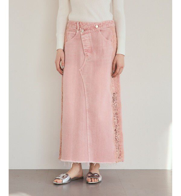 Grace Class「サイドレースデニムスカート」|スカート|ピンク