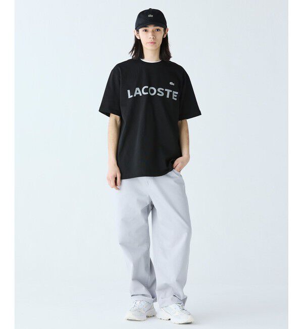 LACOSTE「ヘビーウェイトブランドネーム ラバープリント ロゴ半袖Tシャツ」|Tシャツ・カットソー|