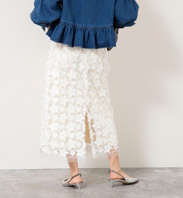 Rie Miller「45th limited editionウォッシャブルスターフリンジタイトスカート」|タイト|