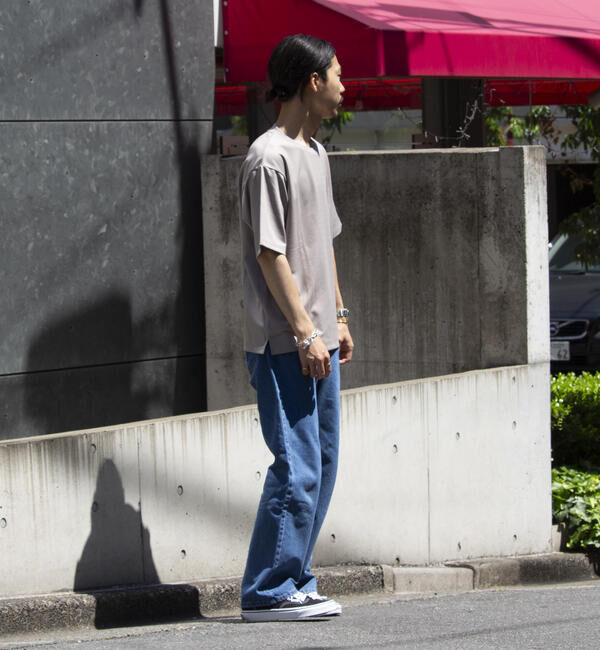 GLOSTER「【GLOSTER/グロスター】ポンチオーバーサイズ クルーネックTシャツ サイドスリット」|Tシャツ・カットソー|