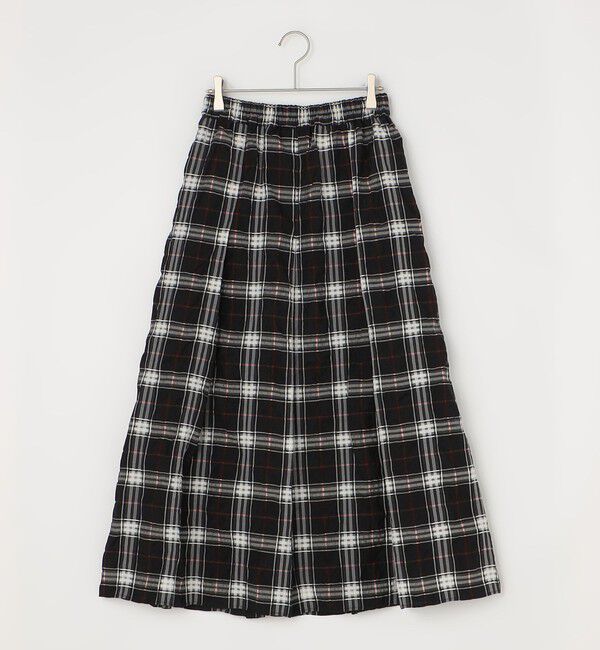  「シアーチェックタックギャザースカート」|スカート|ブラック系その他