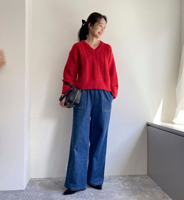 fredy emue「ブークレニットVネックプルオーバー」|ニット・セーター|