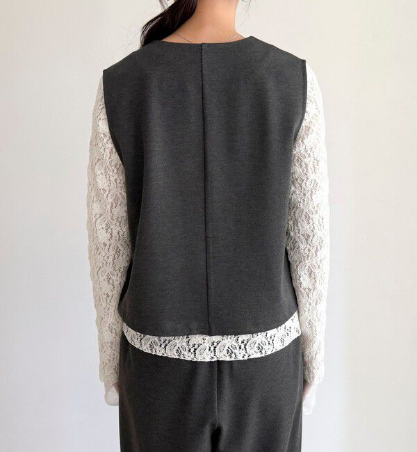 fredy emue「【セットアップ対応】ポンチノーカラージレ」|ベスト・ジレ|