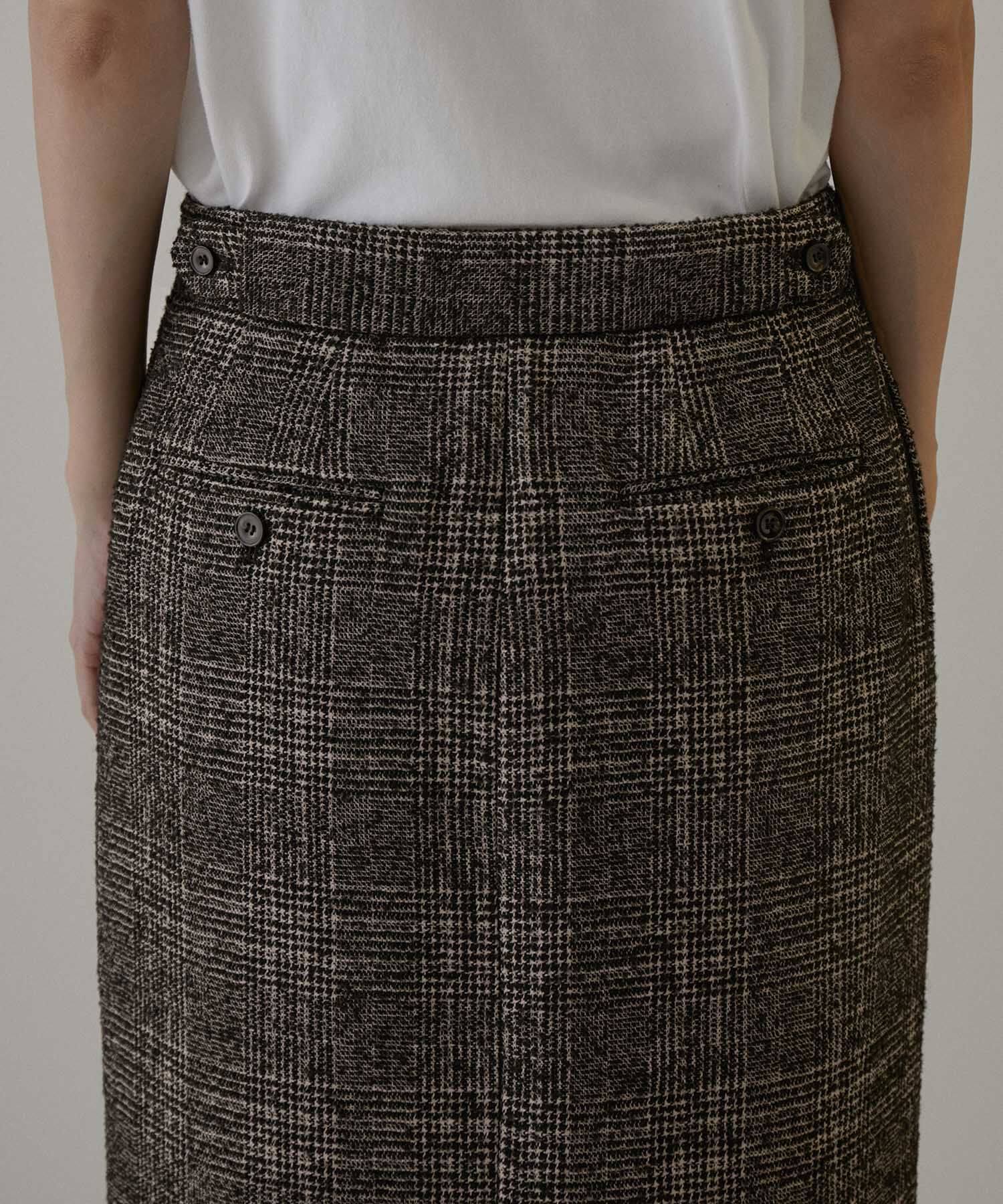 SALON adam et rope'「フロントスリットツイードチェックタイトスカート【セットアップ対応】」|スカート|