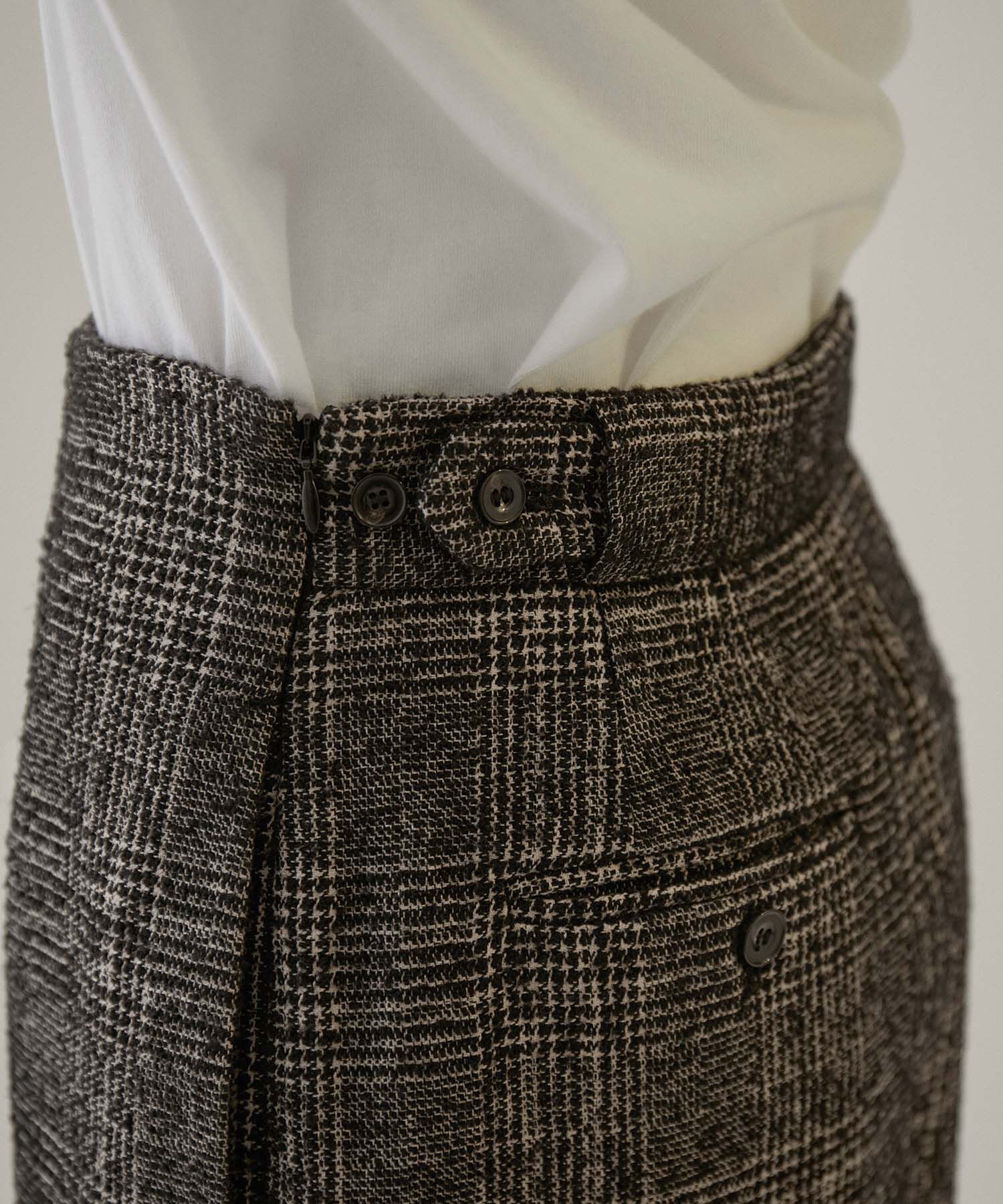 SALON adam et rope'「フロントスリットツイードチェックタイトスカート【セットアップ対応】」|スカート|