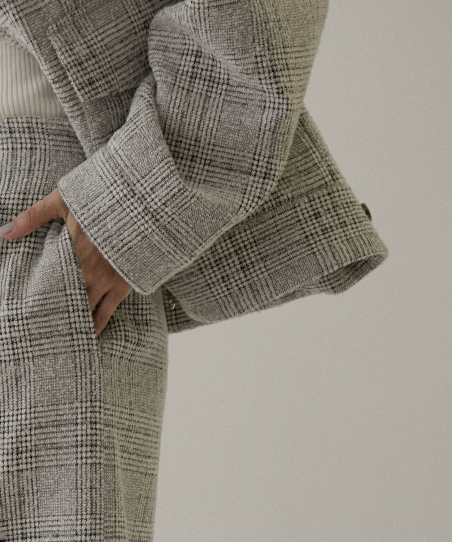 SALON adam et rope'「フロントスリットツイードチェックタイトスカート【セットアップ対応】」|スカート|