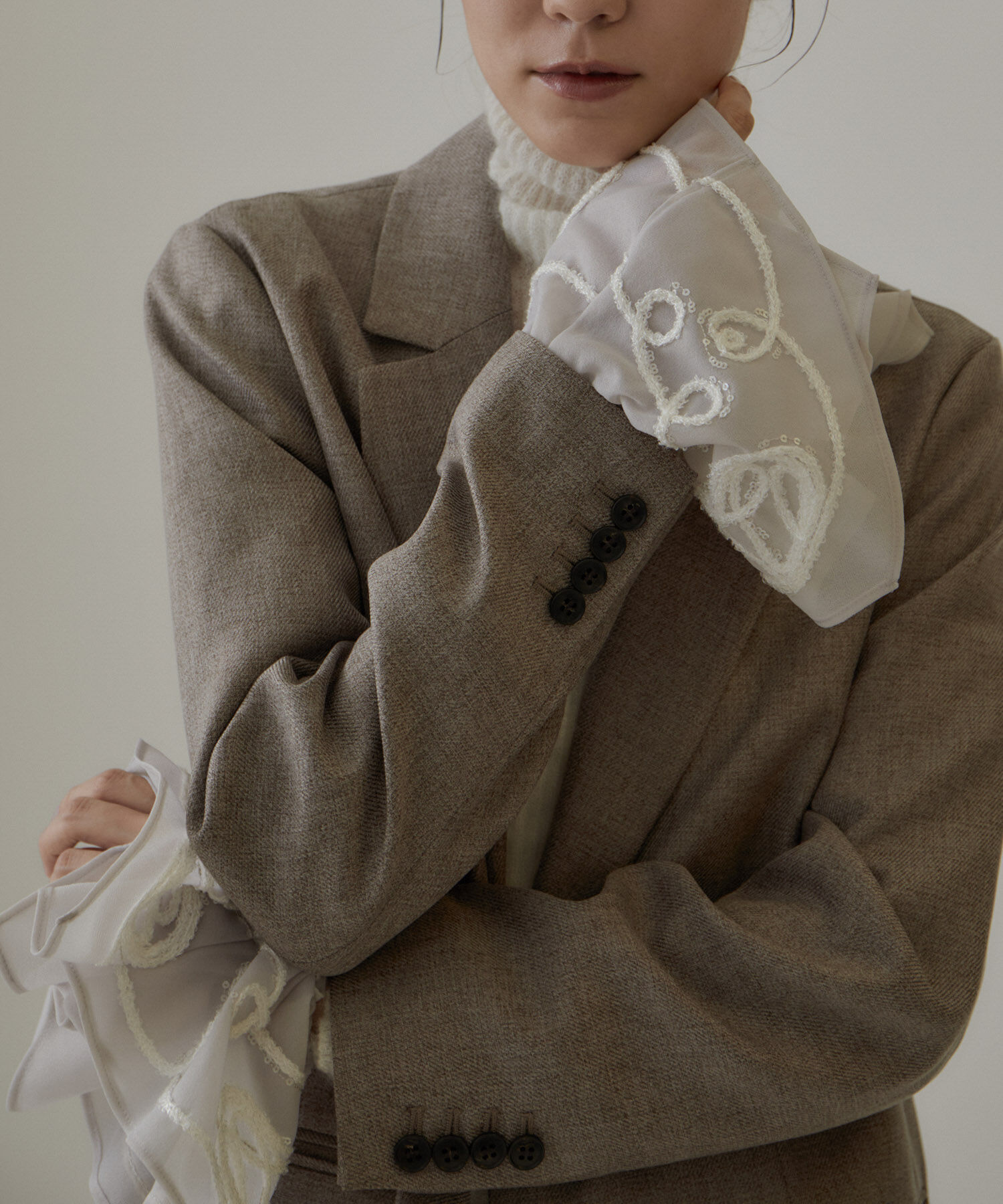 SALON adam et rope'「オーガンジーエンブロイダリーカフス（付け袖）」|手袋|