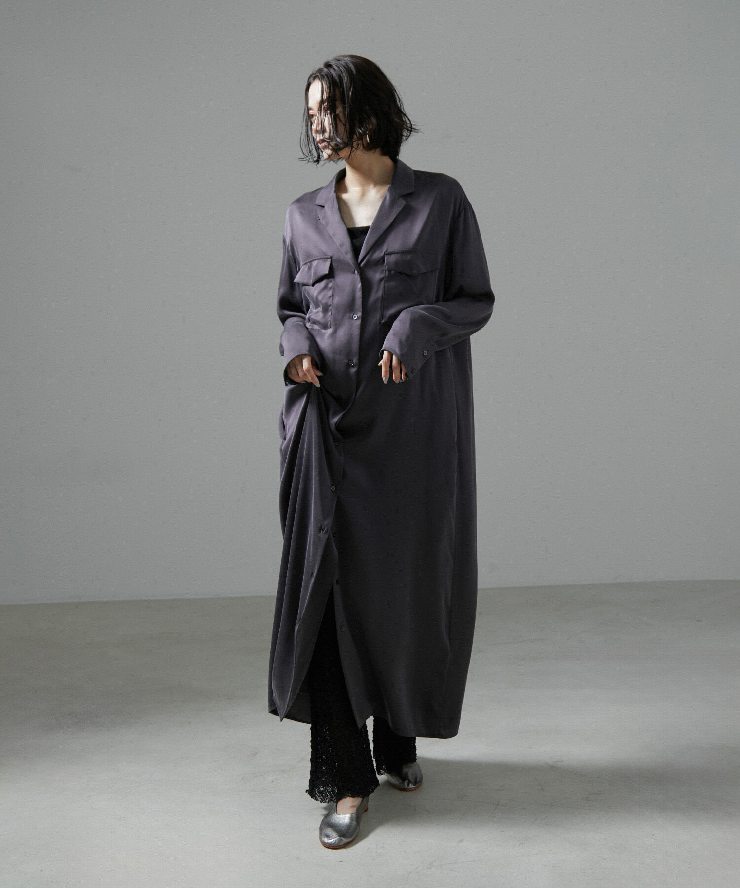 SALON adam et rope'「[24AW]GENTLE SILKシャツワンピース【セットアップ対応】」|その他|
