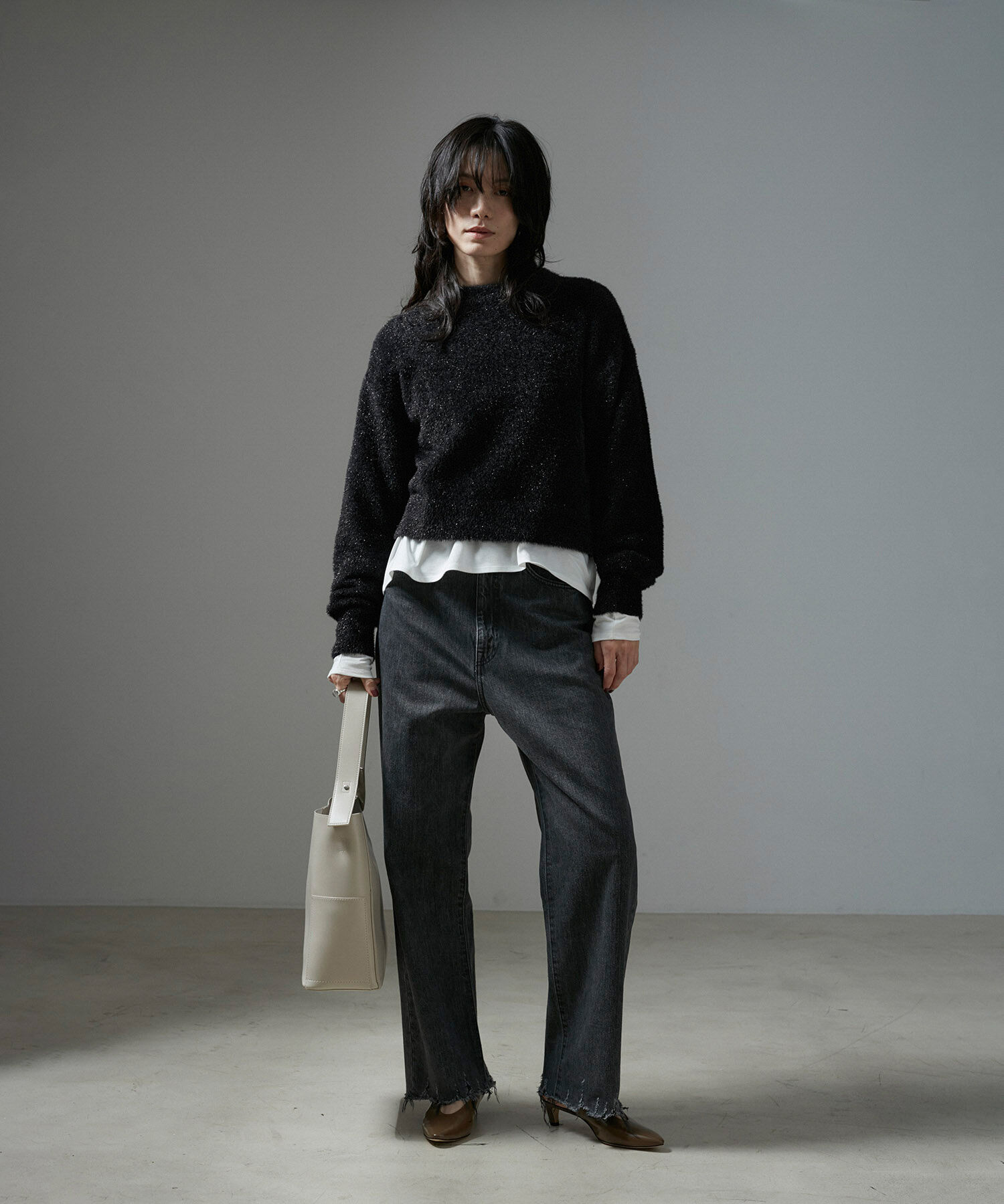 SALON adam et rope'「【WEB限定】シャイニーシャギープルオーバー【セットアップ対応】」|ニット・セーター|