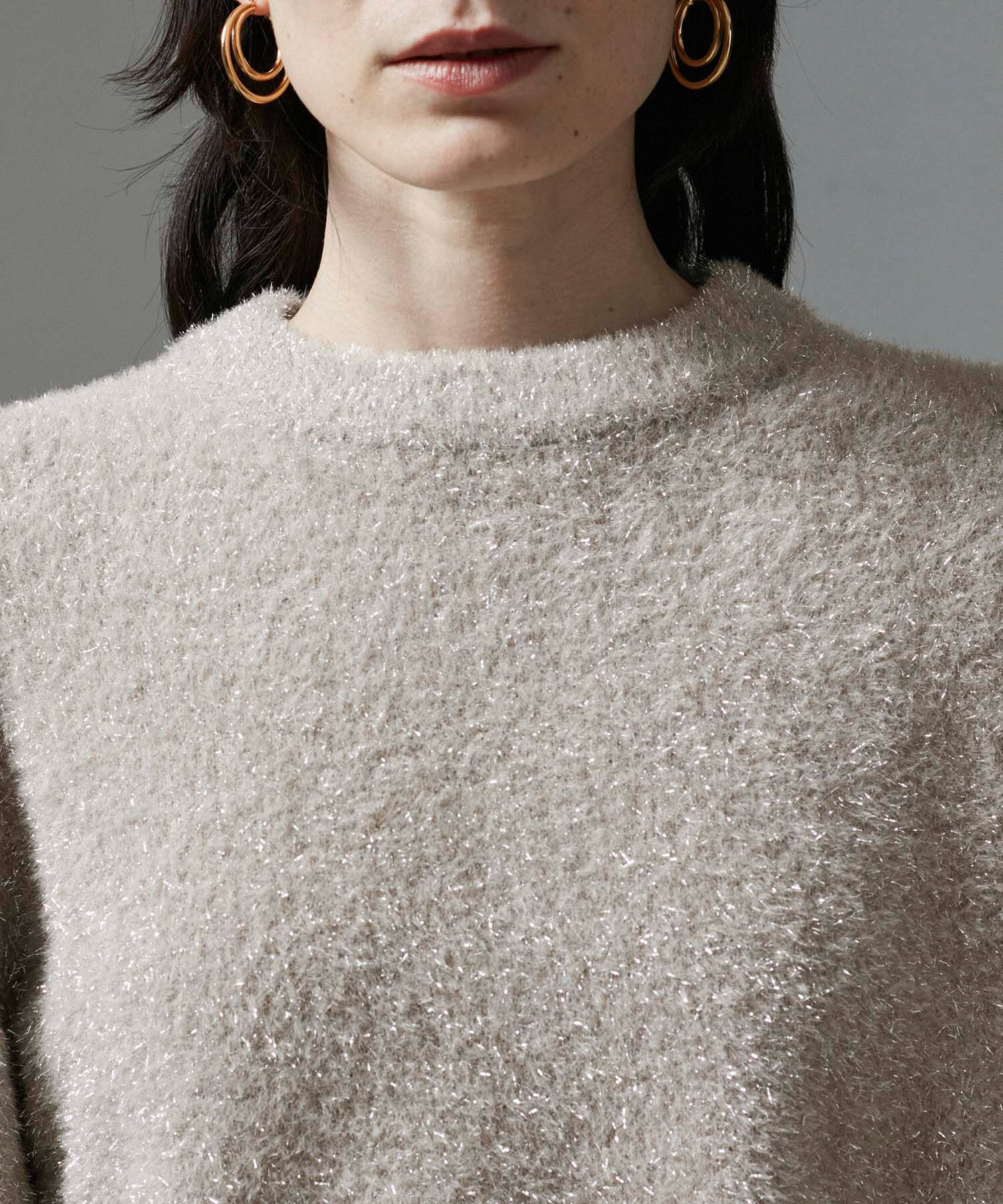 SALON adam et rope'「【WEB限定】シャイニーシャギープルオーバー【セットアップ対応】」|ニット・セーター|