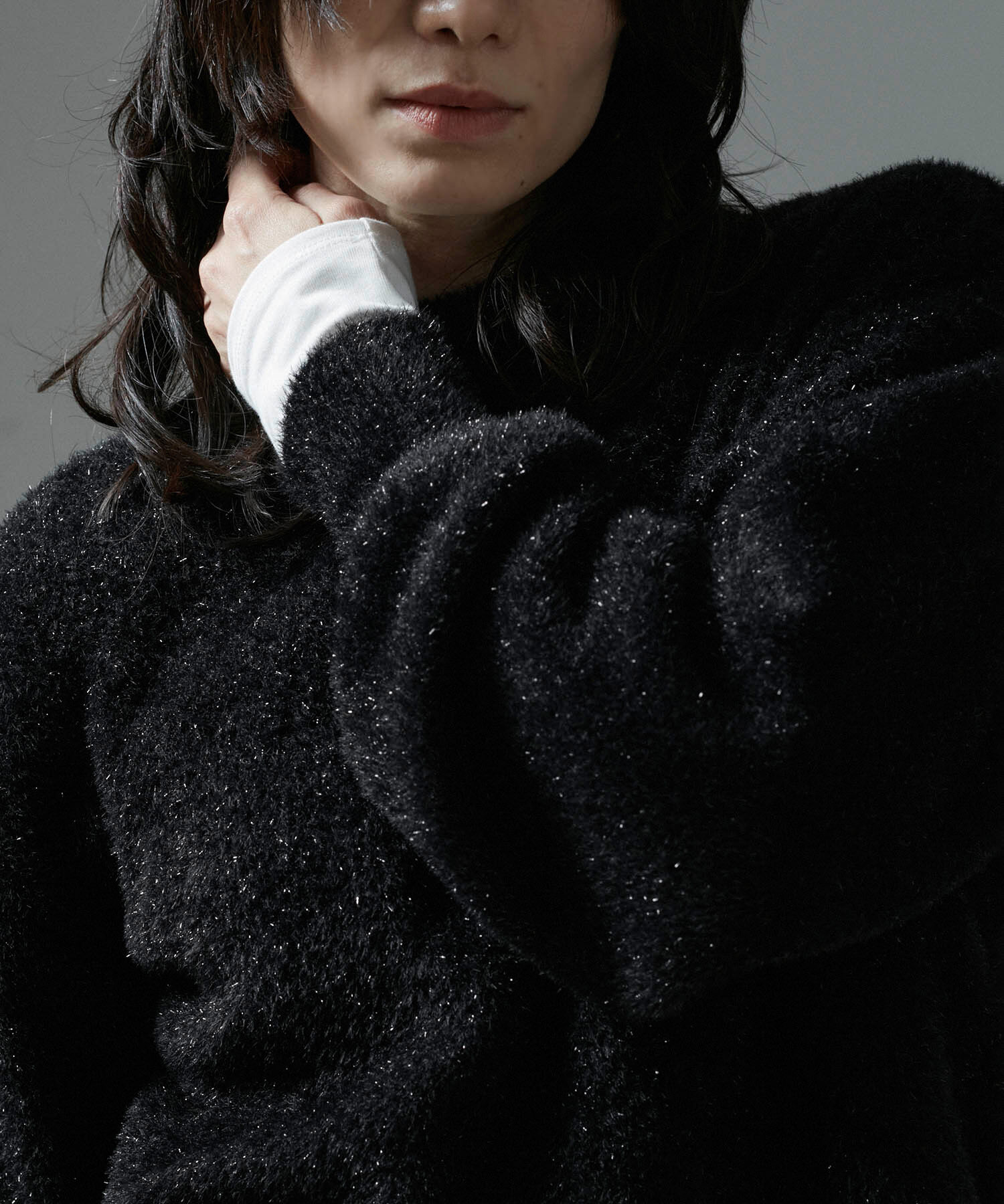 SALON adam et rope'「【WEB限定】シャイニーシャギープルオーバー【セットアップ対応】」|ニット・セーター|