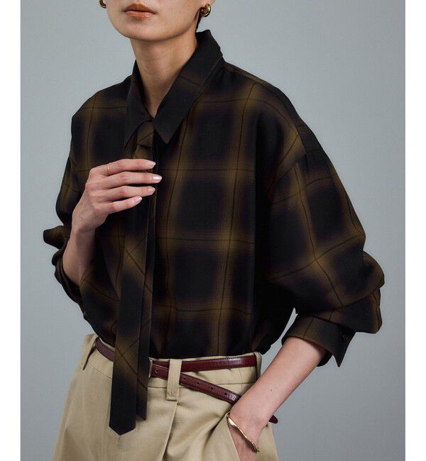 SALON adam et rope'「Shuttlenotesオンブレチェックネクタイシャツ」|シャツ・ブラウス|