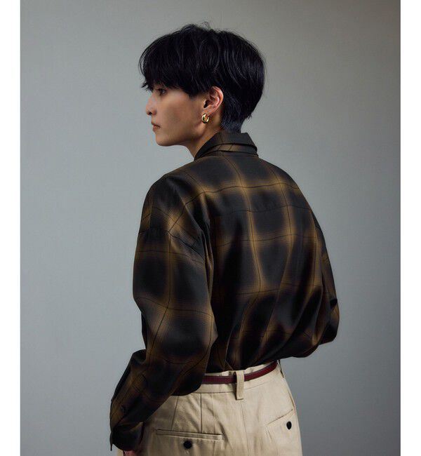 SALON adam et rope'「Shuttlenotesオンブレチェックネクタイシャツ」|シャツ・ブラウス|
