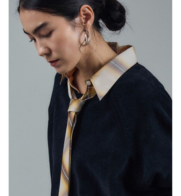 SALON adam et rope'「Shuttlenotesオンブレチェックネクタイシャツ」|シャツ・ブラウス|