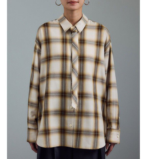 SALON adam et rope'「Shuttlenotesオンブレチェックネクタイシャツ」|シャツ・ブラウス|